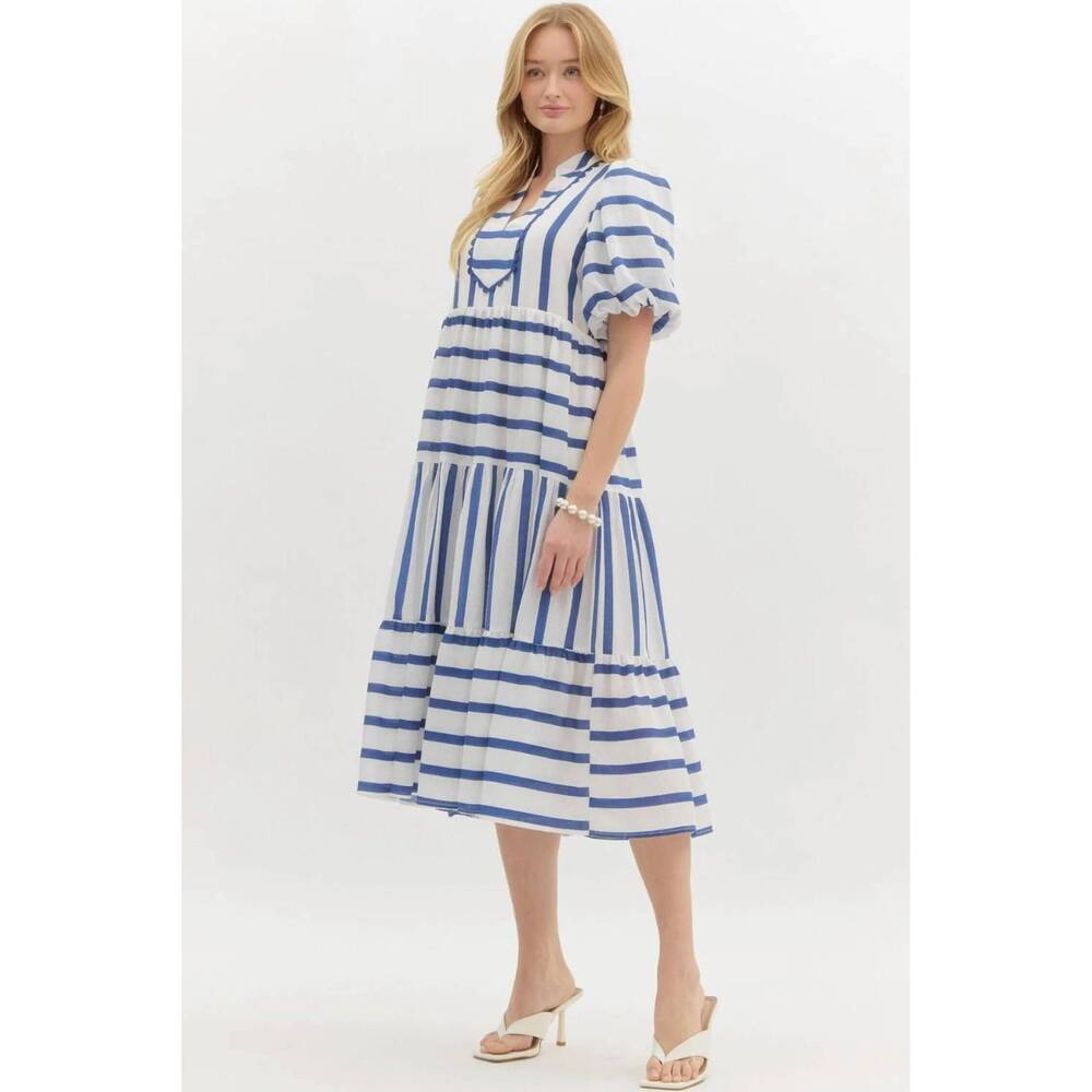 NEW ENTRO nautical dreams dress in navy/white - Picture 3 of 4